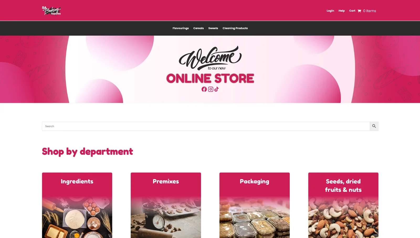 SA Baking Supplies website